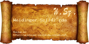Weidinger Szilárda névjegykártya