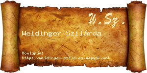 Weidinger Szilárda névjegykártya